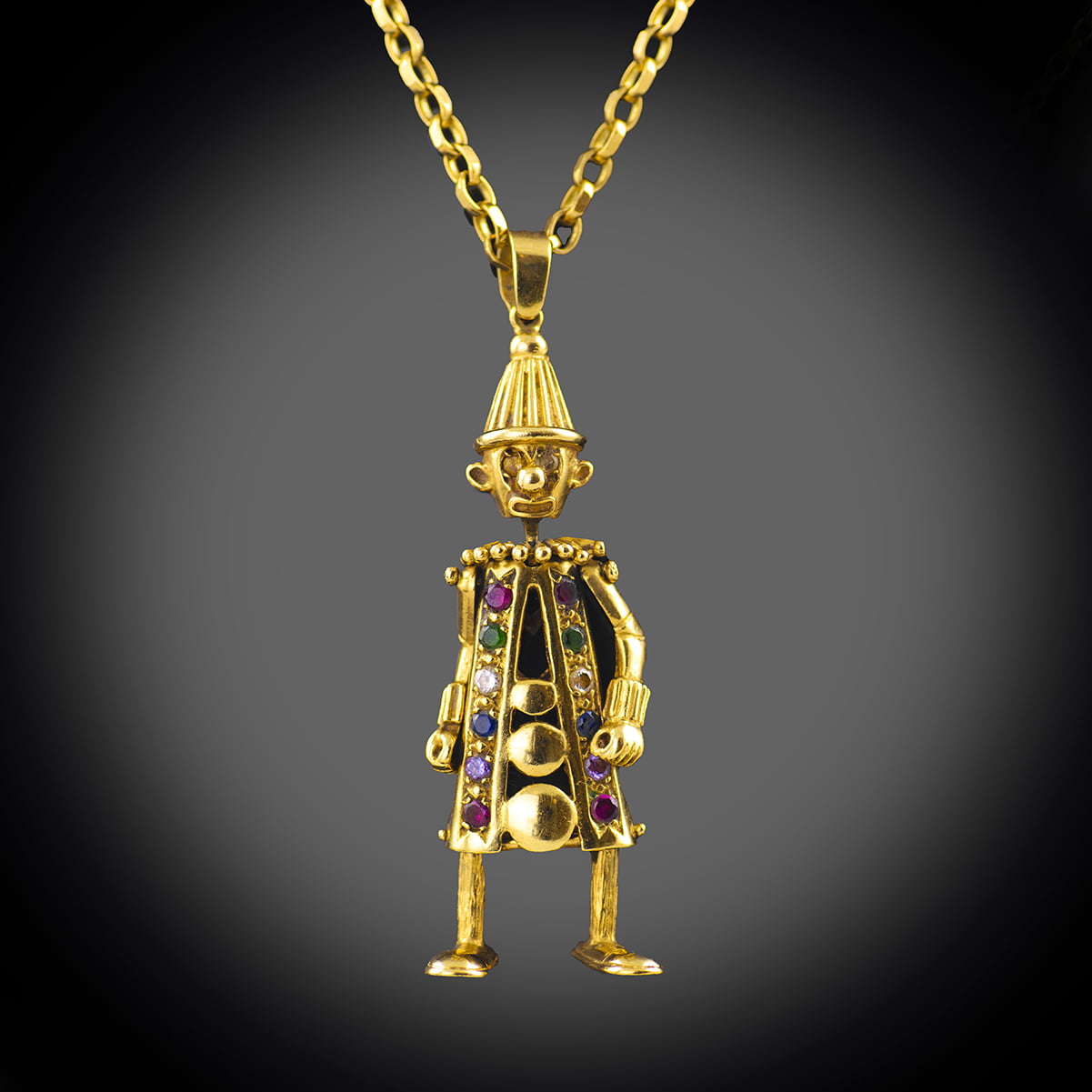 9ct Gold Clown Pendant and Belcher 