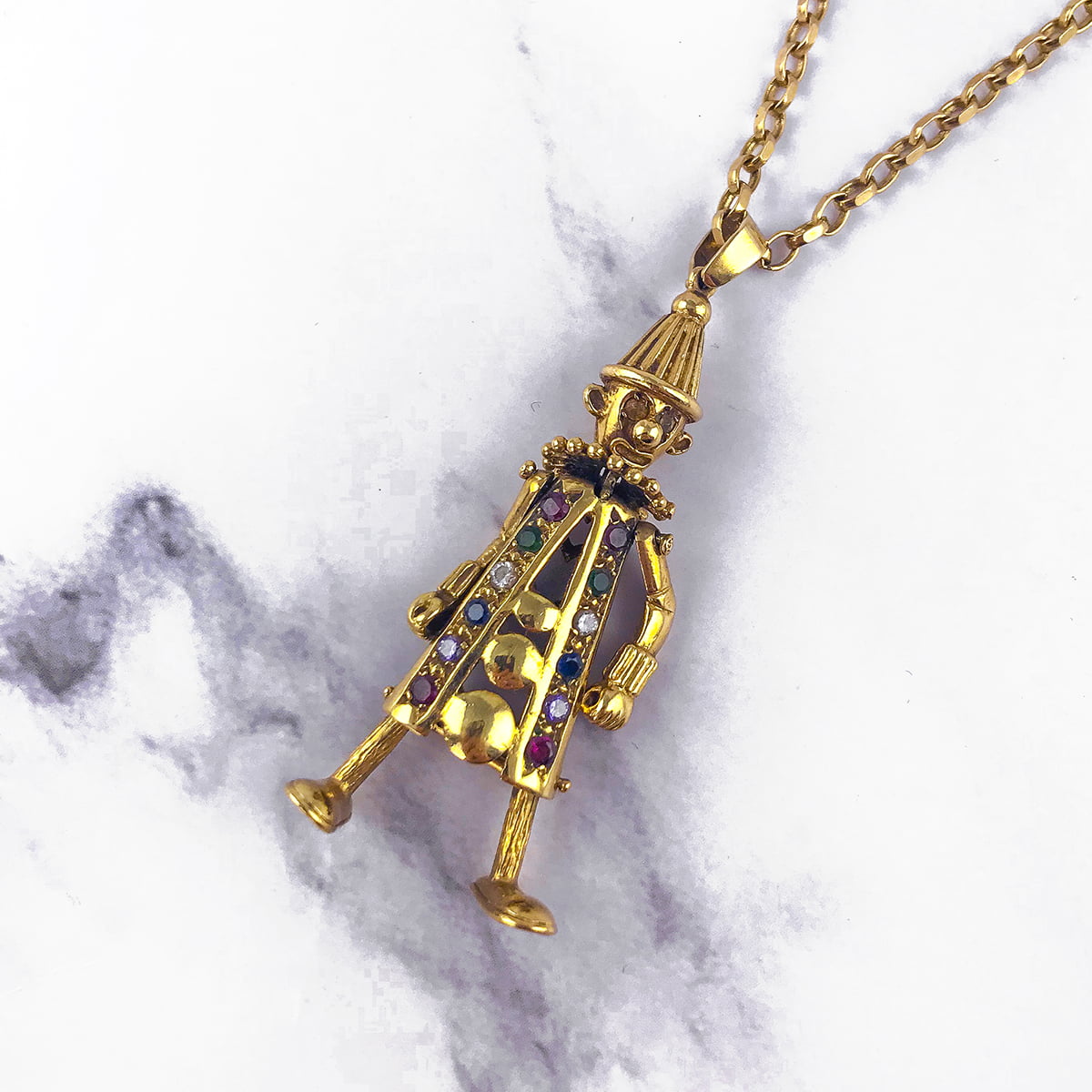9ct Gold Clown Pendant and Belcher 