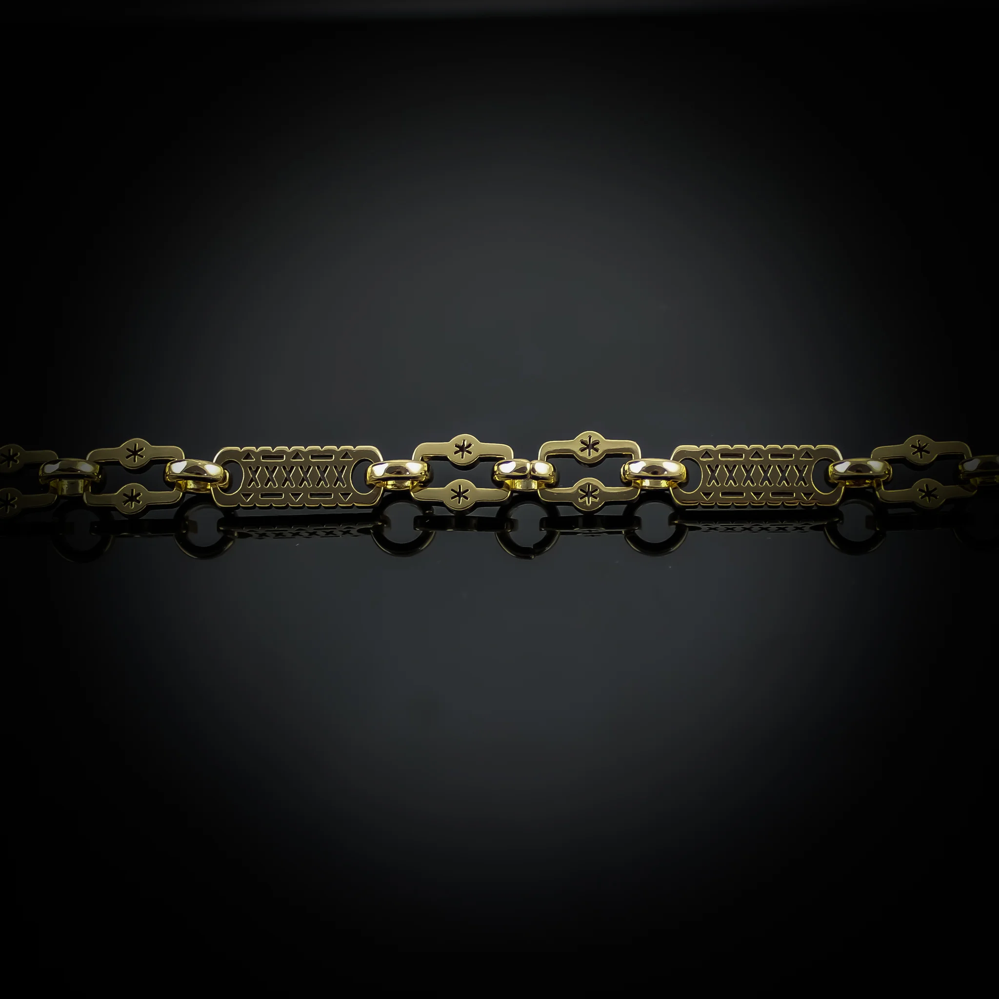 18ct Gold Bonded 20 Inch Stars and Bars Chain - Image 10