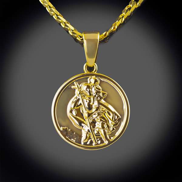 18ct gold bonded st christopher pendant.