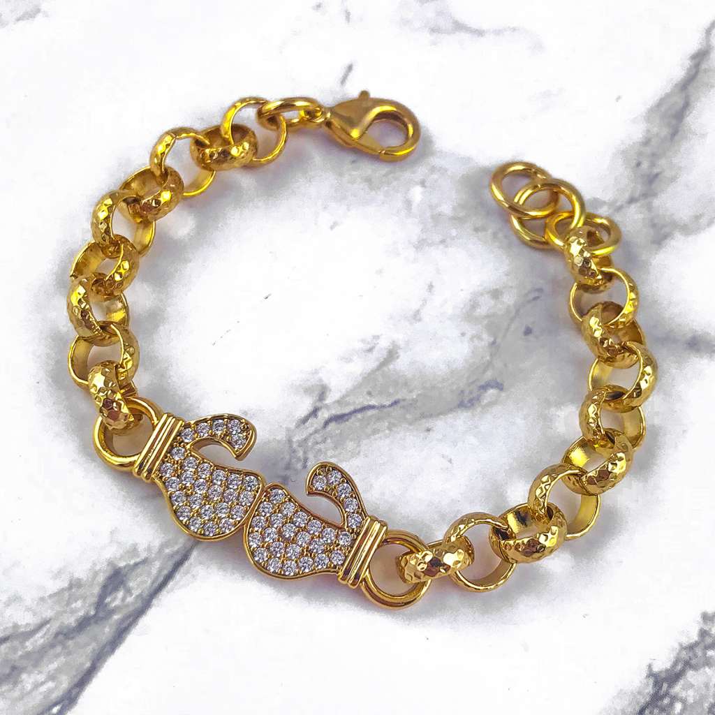 Boxing Glove Bracelet by Iron Mike Zambidis in Brass plated in 18K Gold main image 1