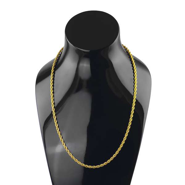 Gold bonded rope chain.