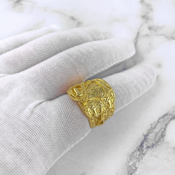 18ct gold bonded saddle ring.