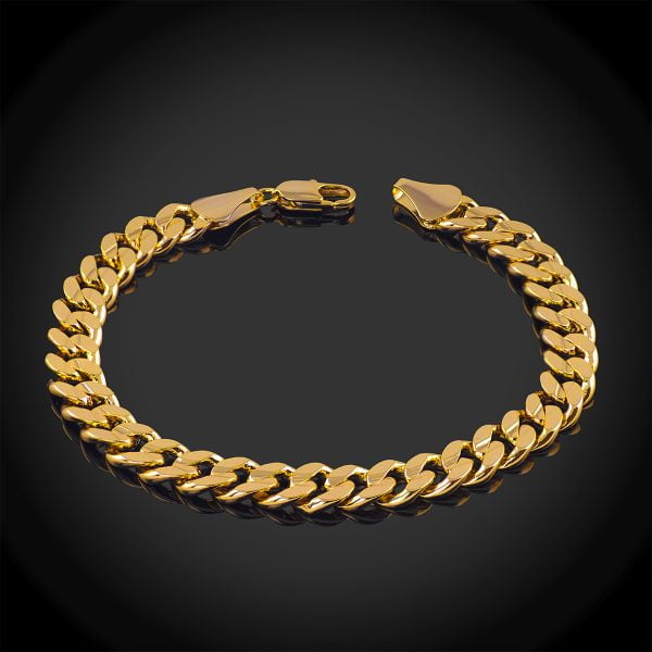 Gold bonded 9mm curb bracelet.