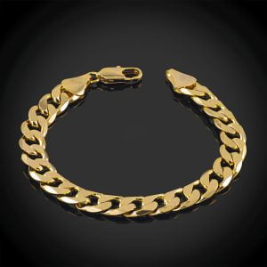 Gold bonded 9mm curb bracelet.