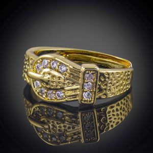 18ct Gold Bonded Child's Stone Set Buckle Ring.